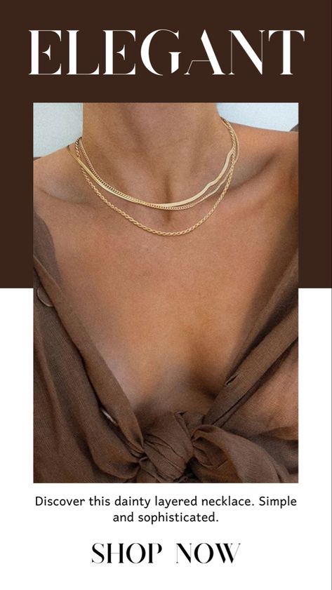 Simple, elegant layered necklace. Statement necklace for simple styles. #ad #jewelrytrends #choker #shopping #layered #giftforher Layered Necklaces Gold, Gold Layered Necklaces, Sparkle Box, Necklaces Simple, Gold Jewelry Gift, Gold Chain Choker, Gold Necklace Simple, Herringbone Necklace, Snake Necklace