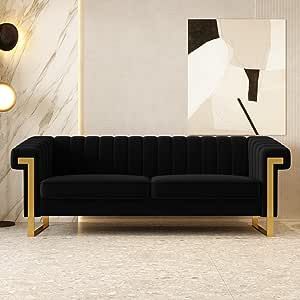 Black And Gold Living Room, Gold Couch, Black Velvet Sofa, Modern Velvet Sofa, Velvet Chesterfield Sofa, Black Couches, Large Sectional Sofa, Large Sectional, Velvet Living Room