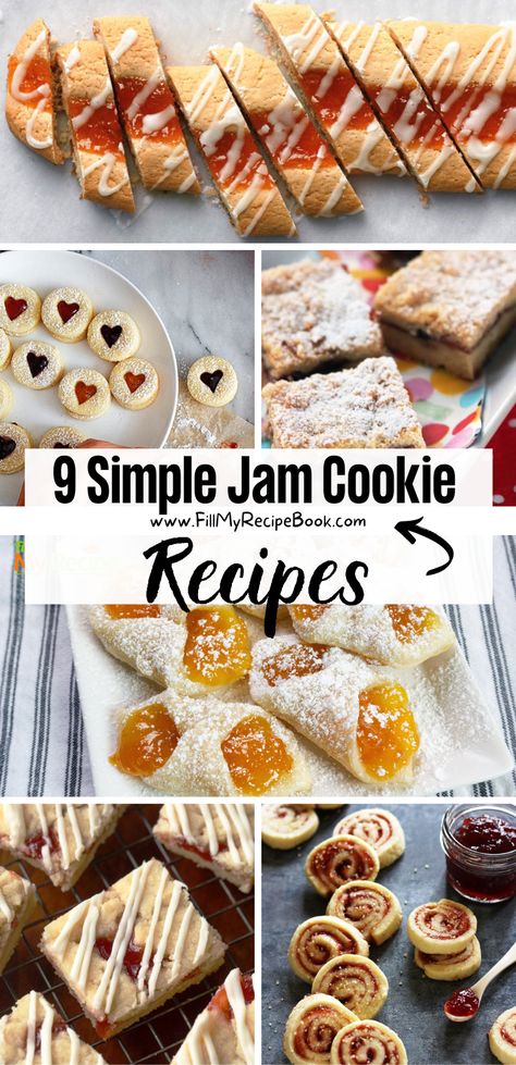 9 Simple Jam Cookie Recipes - Fill My Recipe Book Cookies With Jelly Center, Muffin With Jam Filling, Cookies Made With Jam, Cookie Recipes With Jam, Recipes With Cherry Jam, Shortbread Jelly Cookies, Uses For Jam, Ways To Use Jam, Baking With Jam Recipes