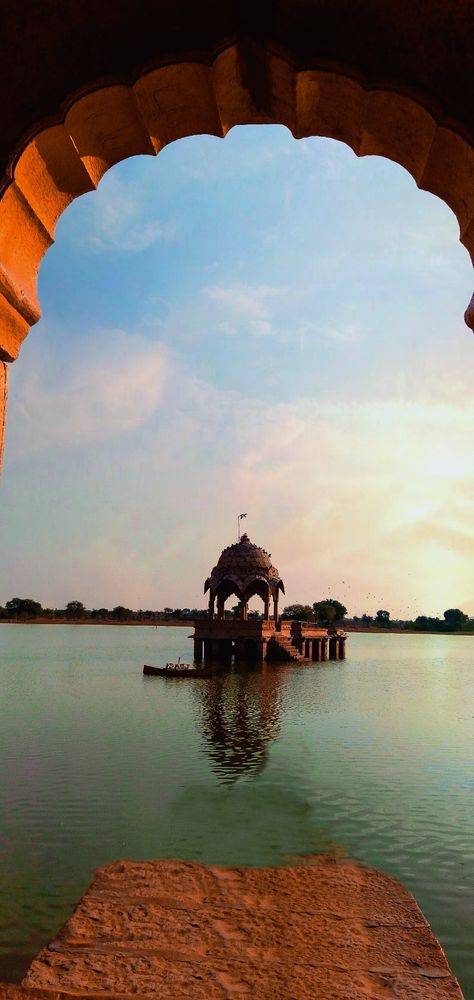 Sunset at Gadisar Lake Gadisar Lake Jaisalmer, Gadisar Lake, Jaisalmer, Pre Wedding, Opera House, Sydney Opera House, Lake, Building, Travel