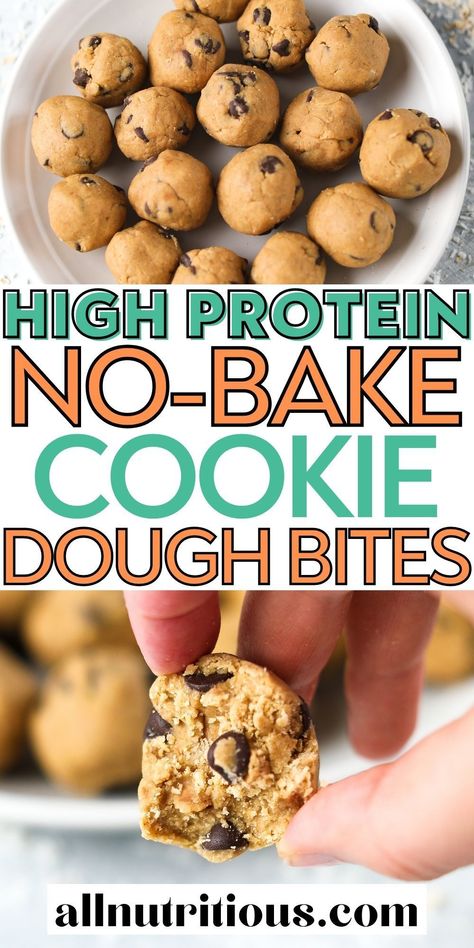 Having a healthy high protein snack or dessert just got easier with these healthy cookie dough balls. These protein packed cookie dough bites also make a great post-workout snack to help your muscles recover. #HighProtein #CookieDough Low Calorie Cookie Dough, Protein Cookie Dough Balls, Protein Cookie Dough Bites, Healthy Cookie Dough Bites, Low Calorie Cookies, High Protein Cookies, Healthy High Protein Snacks, Clean Desserts, Low Calorie Protein