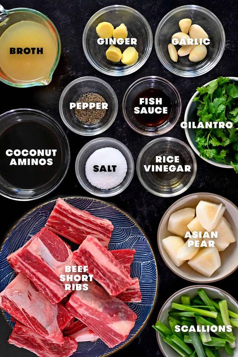 Slow Cooker Korean Short Ribs - Nom Nom Paleo® Paleo Short Ribs, Korean Short Ribs Recipe, Korean Beef Short Ribs, Metabolic Recipes, Pro Metabolic, Korean Short Ribs, Short Ribs Slow Cooker, Korean Short, Beef Steak Recipes