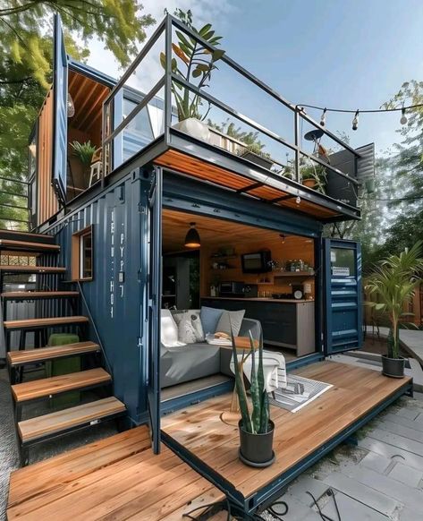 Tropical Container House, Container Airbnb Ideas, Container Glamping, Shipping Container Ideas, Container Homes Ideas Design, Tiny Container House, Cargo Container House, Shipping Container Cabin, Shipping Container Home Designs