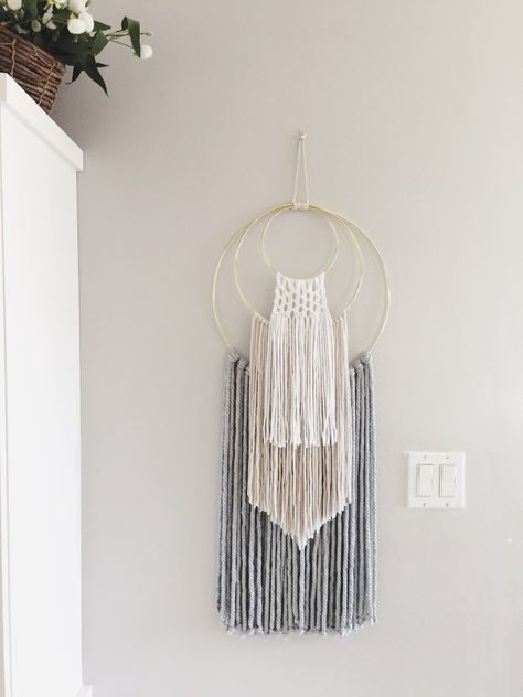 gold hoops Archives · A Peace of Creativity Diy Hanging Shelves, Yarn Hanging, Makramee Diy, Yarn Wall Art, Yarn Wall, Macrame Wall Hanging Diy, Trendy Sewing, Yarn Wall Hanging, Deco Boheme