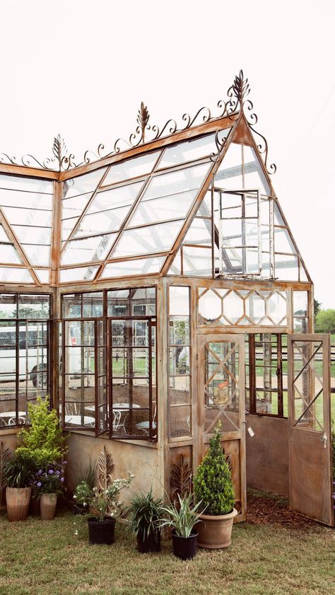 Instagram Antique Greenhouse, Old Greenhouse, Old Window Greenhouse, Rustic Greenhouses, Cottage Garden Sheds, Reclaimed Windows, Window Greenhouse, Garden Pavers, Portable Greenhouse