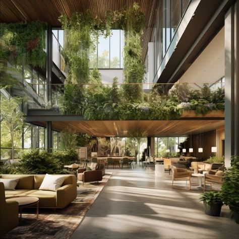 Biophilic Architecture Interiors, Modern Wellness Center, Wellness Centre Architecture, Wellness Center Architecture, Wellness Center Design Interiors, Biophilic Design Architecture, Calm Architecture, Aesthetic Home Gym, Wellness Architecture