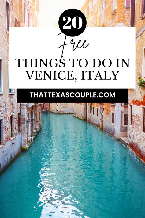 If you're planning a trip to Venice, Italy then you need to read this post! We've outlined for you 20 free things to do in Venice! You don't have to break the bank to see this amazing city thanks to our tips! Venice things to do | Italy things to do | Venice gondola | Venice Italy | Venice Italy photography | Venice Italy food | what to do in Venice Italy | Italy bucket list | Things to do in Venice cheap | Italy travel | romantic things to do in Venice | Europe travel | Venice aesthetic Venice Things To Do, Gondola Venice, Venice Italy Food, Venice Italy Photography, Italy Trip Planning, Things To Do In Italy, Explore Italy, Italy Photography, Venice Travel