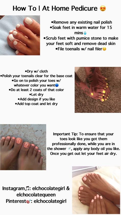 Pedicure Tips, Diy Pedicure, Pedicure At Home, Nail Care Routine, Nail Care Tips, Baddie Tips, Body Care Routine, Glow Up Tips, Body Skin Care Routine