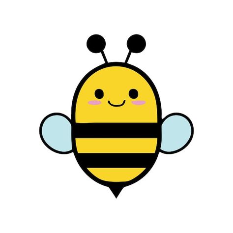 Adorable lindo bebé abeja ilustración ka... | Premium Vector #Freepik #vector #abeja-dibujo #abeja #abejorro #ilustraciones-vectoriales Kawaii Vector, Allah Photo, Premium Vector, Abc, Bee, Mural, Kawaii