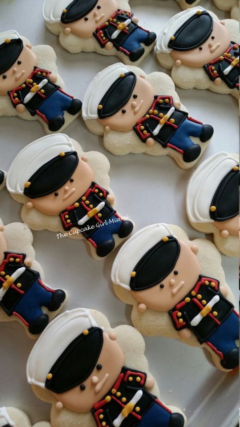 United States Marine Corps Cookies-Welcome Home Party-Semper Fi TheIcedSugarCookie.com Sugar Cookies By Lilly Marine Corps Cake, Usmc Graduation, Marine Corps Retirement, Usmc Retirement, Usmc Birthday, Marine Cake, Welcome Home Party, Military Retirement Parties, Marine Corps Birthday