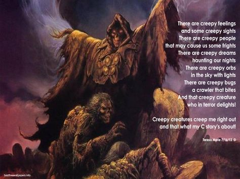 STORY CHALLENGE: LETTER “C”; Creepy Creatures Jeff Easley, Arte Heavy Metal, John Howe, Dark Evil, Dark Fantasy Artwork, Dungeons And Dragons Art, Scifi Fantasy Art, Dnd Art, Gothic Horror