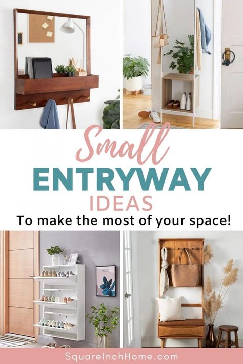 A small entryway is still possible even with a tiny space! Here are 18 small entryway ideas to help you make the most of your space. Alternative Entryway Ideas, Entryway Catch All Ideas, Narrow Entryway Storage, Living Room Entryway Ideas, Corner Entryway Ideas, Very Small Entryway Ideas, Small Entryway Storage Ideas, Tiny Entryway Ideas, Furnishing Small Spaces