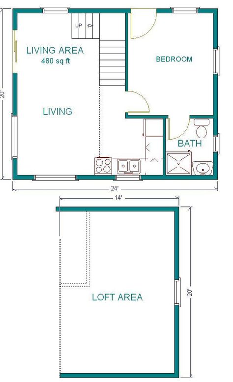 CABIN PLANS 20X24 w/Loft Plan Package, Blueprints, & Material List - $49.95 | PicClick Cabin Floor Plans With Loft, Cottage Building, Cabin Plans With Loft, Loft Floor Plans, Garage Plans With Loft, Cabin Plan, A Frame Cabin Plans, Small Cabin Plans, Cabin Loft