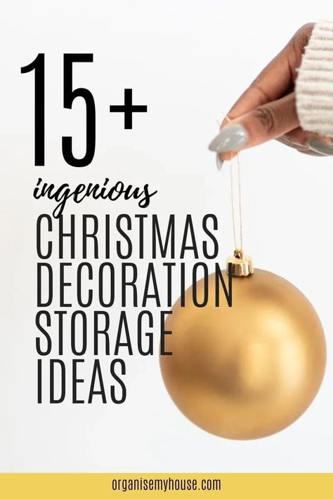 Christmas Decoration Storage Ideas, Hanging Ornaments From Ceiling, Decoration Storage Ideas, Christmas Decoration Storage, Decoration Storage, Ceiling Storage, Christmas Planning, Christmas On A Budget, Tree Lights