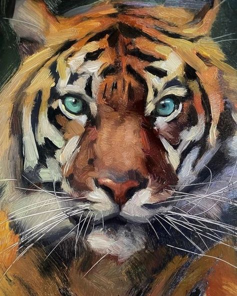 Tiger Oil Pastel, Tiger Color Pencil Drawing, Realism References, Tiger Painting Acrylic Canvases, Animal Digital Art, Oil Pastel Animals, Tiger Painting Abstract, Tiger Painting Acrylic, Tiger Canvas Art