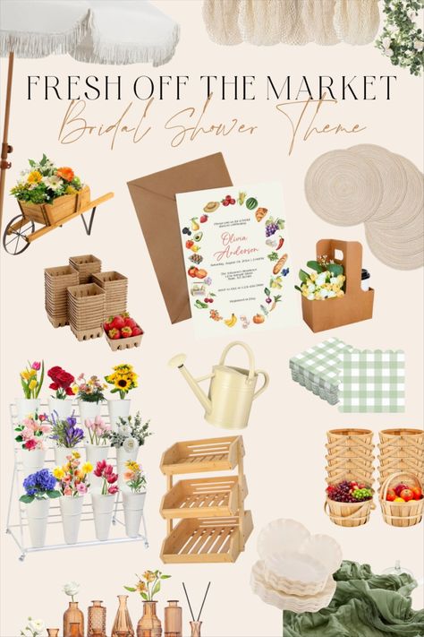 Fresh off the Market Bridal Shower … curated on LTK Southern Theme Bridal Shower Ideas, Bright Boho Bridal Shower Ideas, Garden Party Bridal Shower Activities, Cute Bridal Shower Theme, Brunch Food Bridal Shower Ideas, Backyard Garden Bridal Shower Ideas, She’s Off The Market Theme, Perfect Pair Bridal Shower Ideas, Summertime Bridal Shower Ideas