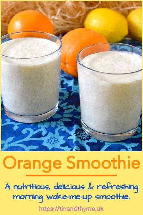 Two glasses of orange kefir smoothie with oranges and lemons in the background. Orange Kefir Smoothie, Kefir Smoothie, Citrus Recipes, Orange Smoothie, Warm Salad, How To Cook Asparagus, Orange Sherbet, Oranges And Lemons, Organic Fruit