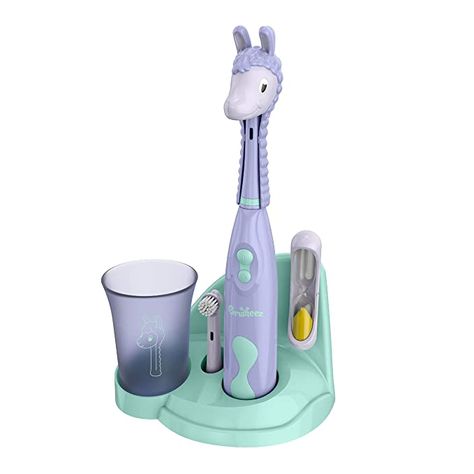 Amazon.com: Brusheez® Kids Electric Toothbrush Set - Battery Operated, Soft Bristles, Easy-Press Power Button, 2 Brush Heads, Animal Cover, Sand Timer, Rinse Cup, and Storage Base - Ages 3+ (Luna The Llama) : Beauty & Personal Care Stand User, Kids Electric Toothbrush, Electronic Toothbrush, Dog Waste Bag Dispenser, Kids Dentist, Dog Travel Bag, Sikat Gigi, Sand Timer, Brush Teeth Kids