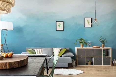 Turquoise Walls, Ombre Wall, Teal Ombre, Ombre Wallpapers, Abstract Ocean, Bedroom Wall Designs, Eilat, Ocean Wallpaper, Luxury Wallpaper