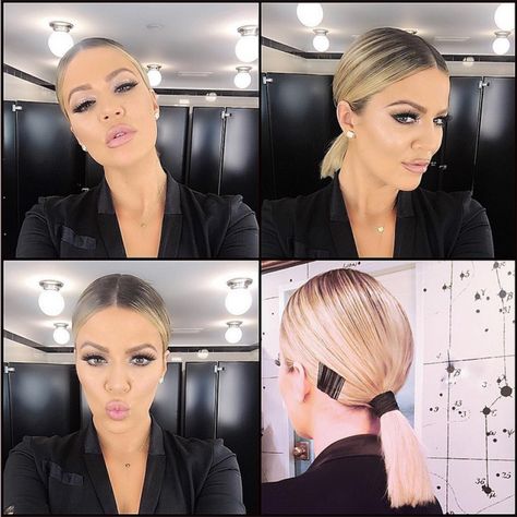 Get the Look: Khloe Kardashian's Sleek, Low Ponytail | Beauty Launchpad Khloe Kardashian Hair Short, Ponytail Short Hair, Sleek Low Ponytail, Khloe Kardashian Hair, Kardashian Hair, Sleek Ponytail Hairstyles, Work Hairstyles, Mascara Facial, Sleek Ponytail