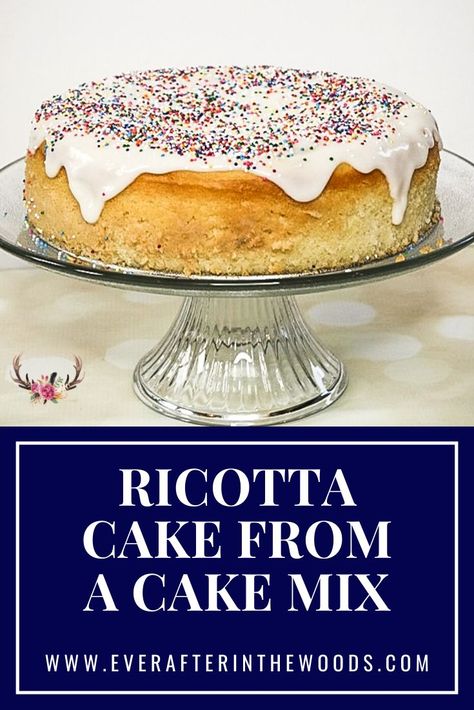 This Ricotta Cake is the perfect mix of old school Italian recipes with the ease of using a cake mix. This cake has the perfect consistency and can be topped with an easy glaze and nonpareils. Cake With Ricotta Cheese, Ricotta Recipes Dessert, Lemon Ricotta Cake Recipes, Old School Italian, Lemon Cake Mix Recipe, Ricotta Cake Recipes, Lemon Ricotta Cake, Ricotta Cheese Recipes, Cake Mix Ingredients