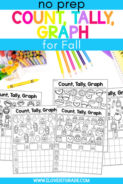 Are you looking for a fall math activity that has your students practicing their one-to-one counting, tally marks, and graphing skills? This pack has 15 fall themed count, tally, and graph activities where students practice 1 to 1 counting, writing tally marks, and recording quantities in a graph. The fall-themed images will keep students engaged! Tally Mark Activities, Graph Activities, Fall Math Activities, Student Centered Classroom, Tally Chart, Class Crafts, Fall Math, Tally Marks, Classroom Management Strategies