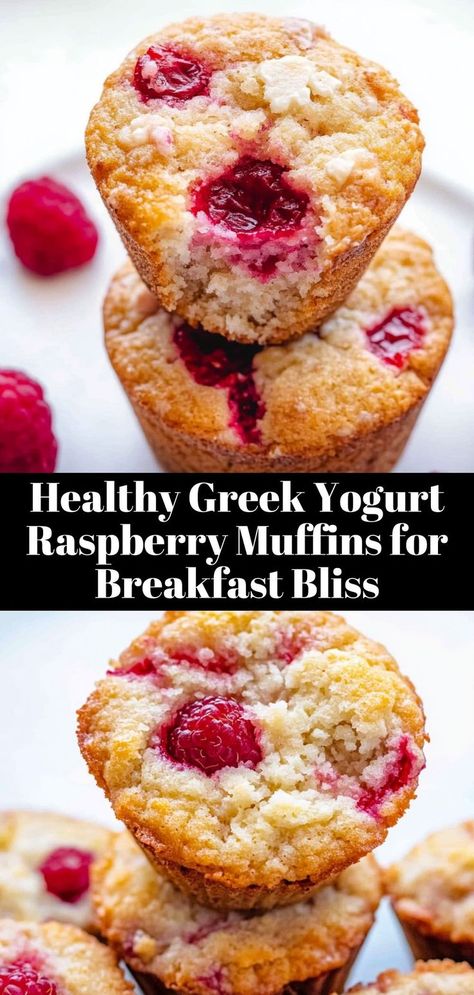 Start your day right with these Healthy Greek Yogurt Raspberry Muffins! Bursting with fresh raspberries and packed with protein from creamy Greek yogurt, these muffins are the perfect blend of nutrition and flavor. With minimal prep time and simple ingredients, even novice bakers can whip them up effortlessly. Enjoy them warm or store them for a quick snack throughout the week. Customize with your favorite fruits or nuts for an extra twist. These muffins will quickly become a breakfast staple! Muffins For Breakfast, Raspberry Muffins, Healthy Greek Yogurt, Fresh Raspberries, Quick Snack, Quick Snacks, Greek Yogurt, Simple Ingredient, Yogurt