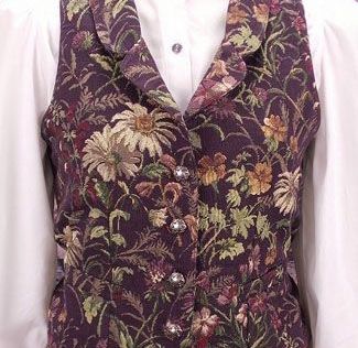 Floral Vest Outfit, Vest Reference, Vintage Vest Outfit, Cute Vests, Old West Clothing, Cowboy Clothing, Vintage Vests, Flower Vest, Patterned Vest