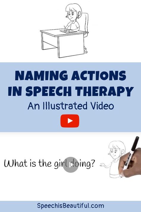 Naming Actions in Speech Therapy: An Illustrated Video - I use videos and short films in speech therapy to illustrate concepts that are tough to grasp, especially since I work in teletherapy. This cute illustrated wordless video is great for teaching describing in speech therapy. - Speech is Beautiful #speechtherapy #teletherapy #speechtherapyvideoclips #distancelearning Slp Teletherapy, Aba Ideas, Speech Teletherapy, Play Therapy Techniques, School Speech Therapy, Language Therapy Activities, Speech Therapy Games, Teacher Freebies, Slp Ideas