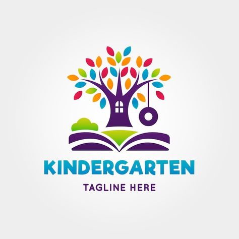 Free vector kindergarten logo design tem... | Free Vector #Freepik #freevector #logo #personal-logo #kindergarten-logo #gradient-logo Kindergarten Logo Design, Logo Kindergarten, Math Logo, Preschool Logo, Kindergarten Logo, Forest Kindergarten, Logo Gradient, Tree Logo Design, Gradient Logo