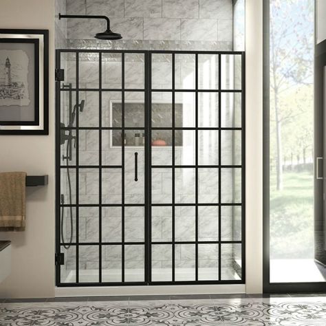 Walk-In Showers 101: All You Need to Know Before Your Bathroom Remodel - Bob Vila Dreamline Shower, Hinged Shower Door, Shower Door Designs, Black Shower Doors, Frameless Hinged Shower Door, Shower Door Installation, Framed Shower Door, Frameless Door, Frameless Sliding Shower Doors