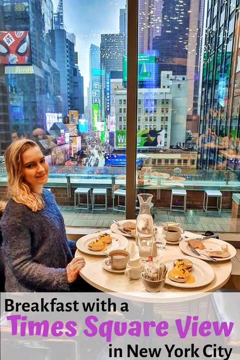 What better start of the day than having breakfast with a view? At SuperNova (from Novotel) we had breakfast in New York City with the most amazing Times Square views.   For a fixed price, we could eat both from the breakfast menu and the enormous breakfast buffet. Definitely a must do when in New York City. Breakfast In New York City, Breakfast With A View, Breakfast Places, Nyc Times Square, Canada Travel Guide, Breakfast Menu, List Ideas, Breakfast Buffet, Travel Wanderlust