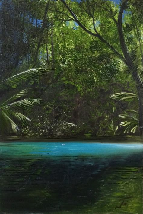 Rainforest Drawing, Australian Jungle, Rainforest Painting, Creek Swimming, Australian Rainforest, Liminal Aesthetic, Jungle Rainforest, Green Bg, Lush Rainforest