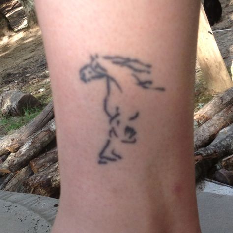 My horse tattoo Draft Horse Tattoo, Horse Rearing Tattoo, Horse Tattoo On Leg, Fading Horse Tattoo, Horse Butterfly Tattoo, Horse Tattoo, Free Tattoo, Draft Horses, Skin Art