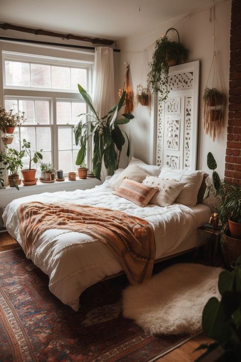 Boho Decorations, Earthy Bedroom, Decor Ideas Bedroom, Boho Scandinavian, Dorm Inspo, Interior Design Per La Casa, Bedroom Decorations, Bohemian Bedroom Decor, Redecorate Bedroom