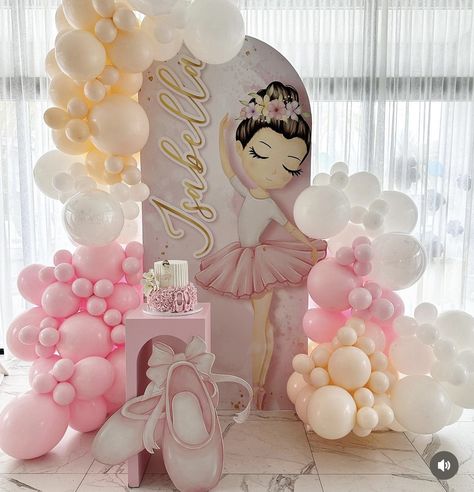 Ballerina Balloon Decoration, Ballerina Backdrop Ideas, Ballerina Decorations Party, Ballerina Baby Shower Ideas, Tutu Cute 2nd Birthday Party, Ballet Party Ideas, Ballerina Backdrop, Ballet Birthday Party Ideas, Ballerina Birthday Decorations