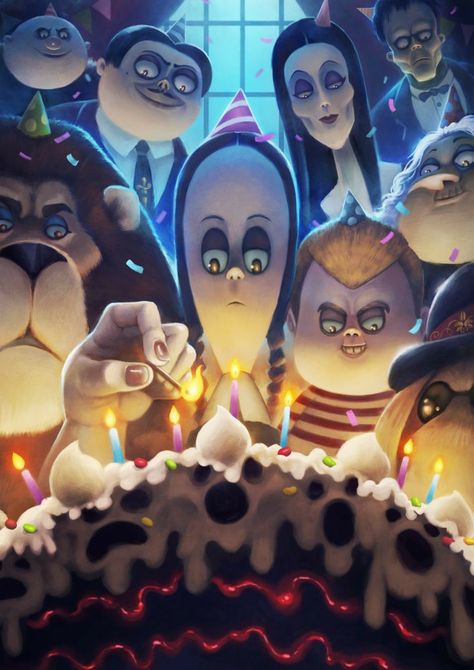 Addams Family Cartoon, Wednesday Addams Birthday, Tim Burton Personajes, Addams Family Theme, Addams Family Movie, Creative Brief, Adams Family, The Addams Family, First Animation