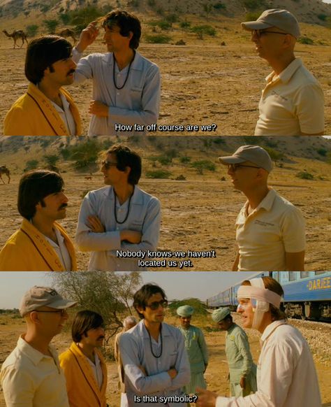 The Darjeeling Limited Darjeeling Limited Quotes, Close Up 1990, 00s Movies, The Darjeeling Limited, Darjeeling Limited, Yellow Quotes, Wes Anderson Films, Positive Aspects, Movie Ideas