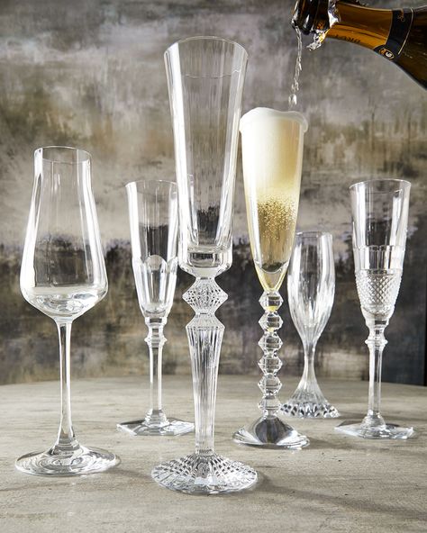 Baccarat Bubble Champagne Flute Box Set | Neiman Marcus Luxury Glassware, Modern Champagne Flutes, Wide Champagne Glasses, Most Expensive Champagne, Square Champagne Flutes, Taittinger Champagne, Baccarat Champagne Glasses, Crystal Champagne Glasses, Champagne Flute Glasses