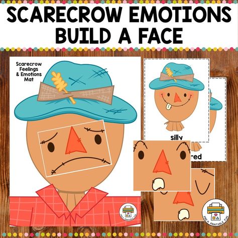 Fall Social Studies Activities Preschool, Social Studies Activities Preschool, Emotion Cards, October Lessons, Cute Scarecrow, Fall Lesson Plans, Scarecrow Crafts, Toddler Lessons, Emotions Cards