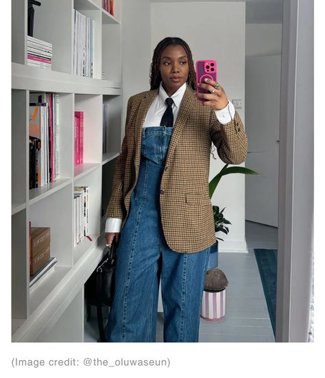 For the final instalment of my “1-Piece 3 Ways” column, I decided to style up this preloved men’s blazer I found in @oxfamshops about 5 years ago. Thank you @poppynash & @whowhatwear.uk for allowing me to live out my Carrie Bradshaw writer girlie fantasy. 👩🏾‍💻 **Link in bio for the full article and outfit deets.** Look 1, 2 or 3? It has to be the @kseniaschnaider denim overalls for me. ✨ Denim Blazer Outfit, Denim Blazer, Carrie Bradshaw, Wardrobe Basics, Blazer Outfits, Denim Overalls, I Decided, Link In Bio, 1 Piece