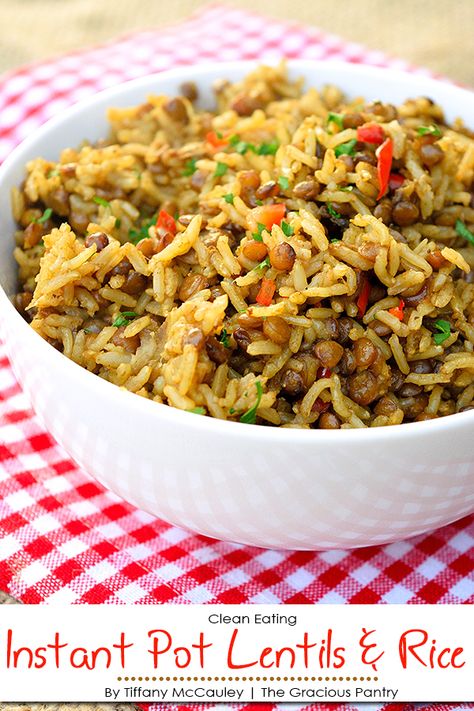 Lentils And Rice Recipe, Instant Pot Lentils, Pressure Cooker Lentils, Lentil And Rice, Recipe Rice, Vegan Instant Pot Recipes, Lentils And Rice, Healthy Instant Pot Recipes, Lentil Recipes