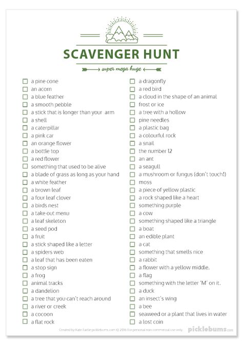 Play Outside All Year Round - Don’t Make Excuses! - Picklebums Teen Scavenger Hunt, Picture Scavenger Hunts, Camping Scavenger Hunts, Scavenger Hunt List, Adult Scavenger Hunt, Scavenger Hunt Birthday, Scavenger Hunt Clues, Photo Scavenger Hunt, Scavenger Hunt For Kids