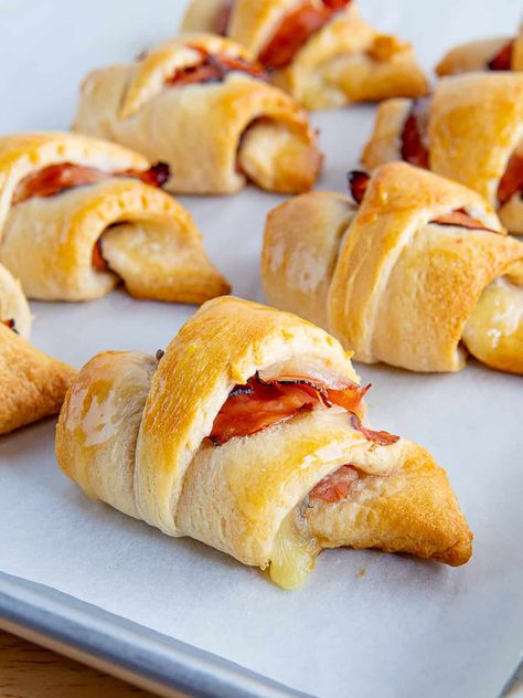 Ham and Cheese Crescent Rolls - Cook Fast, Eat Well Ham And Cheese Crescent Rolls, Ham And Cheese Crescent, Easy Crescent Rolls, Freeze Pancakes, Cheese Crescent Rolls, Easy Ham, Best Oven, Crescent Dough, Crescent Roll Dough