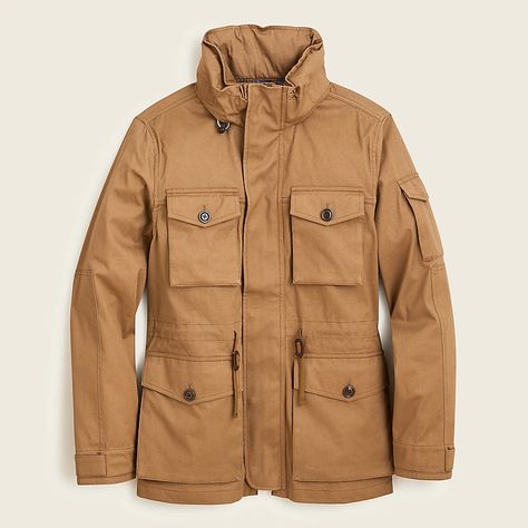 J.Crew: Field Mechanic Jacket In Japanese Cotton-linen For Men Linen For Men, Mechanic Jacket, Mechanics Jacket, M65 Field Jacket, Classic Jacket, Japanese Cotton, Vintage Military, Military Style, Field Jacket