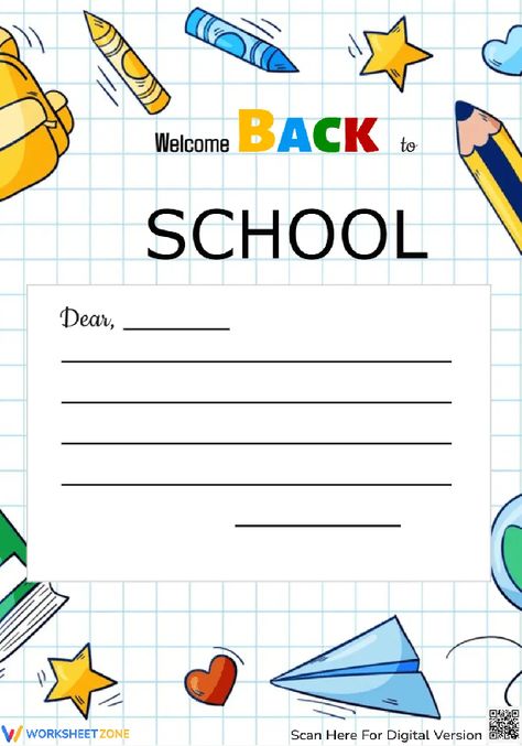 Welcome little kids back to school with a colorful greeting card personalized by themselves. Try it now! #backtoschool #greetingcards #welcome #worksheets #preschool #kindergarten #printables #crafts #pdfs #kidsactivities #paper Welcome Cards, Lego Crafts, Welcome To School, Kindergarten Printables, Worksheets Preschool, Welcome Card, Lego Craft, Welcome Back To School, Printable Greeting Cards