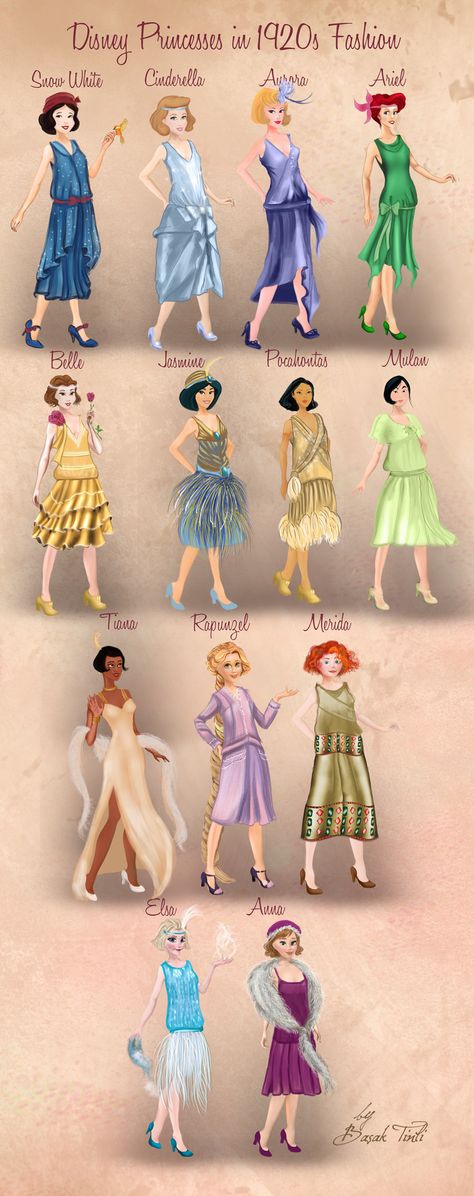 Flapper Disney Princess, 1920 Clothing, 1920s Outfit, 1920s Clothing, Tema Disney, 1920's Fashion, Job 3, Disney Princess Fashion, Images Disney