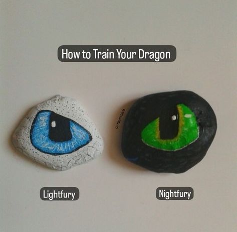 How to Train Your Dragon painted eye stones. Artbyma66 How To Train Your Dragon Gift Ideas, How To Train Your Dragon Diy, How To Train Your Dragon Painting, Painted Crafts, Dragons Gift, Dragon Trainer, Rock Painting Patterns, Eye Painting, Dragon Eye