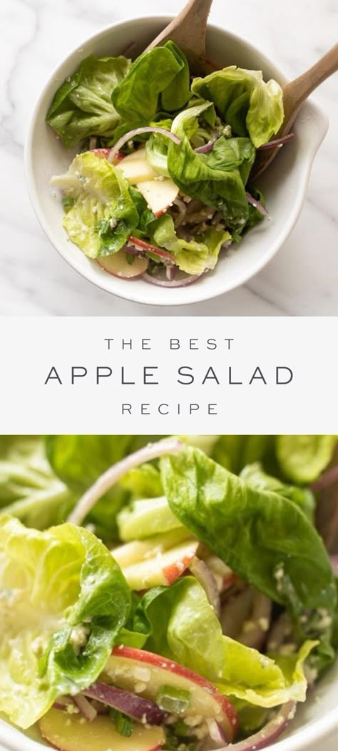 Crisp Apple Salad, Green Apple Salad, Salad Apple, Apple Salad Recipe, Lettuce Salad Recipes, Lettuce Recipes, Apple Salad Recipes, Butter Lettuce, Salads Recipes