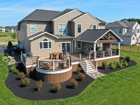 Gorgeous Decks, Deck Addition, Stone Porches, Covered Patio Design, House Porch, Patio Deck Designs, Flagstone Patio, Deck Designs Backyard, Backyard Renovations